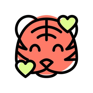 Gülen kaplan ve kalp yüz ifadeleri etrafında dönüyor.