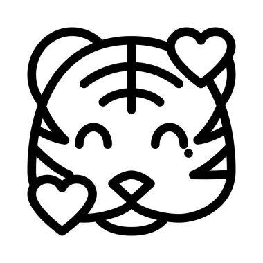 Gülen kaplan ve kalp yüz ifadeleri etrafında dönüyor.