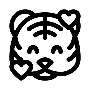 Gülen kaplan ve kalp yüz ifadeleri etrafında dönüyor.