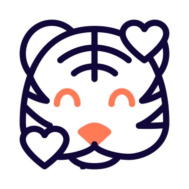 Gülen kaplan ve kalp yüz ifadeleri etrafında dönüyor.