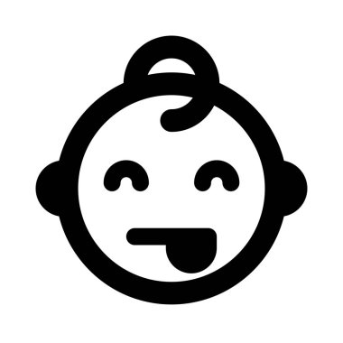 Dil çıkararak bebek gibi gülmenin yüz ifadesi.