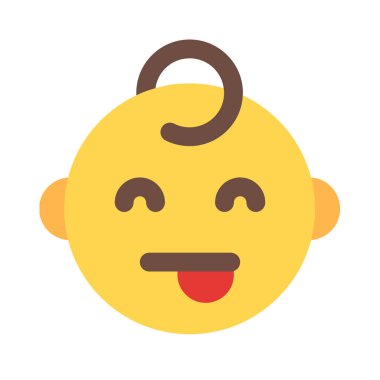 Dil çıkararak bebek gibi gülmenin yüz ifadesi.