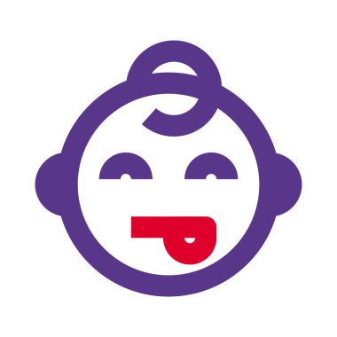 Dil çıkararak bebek gibi gülmenin yüz ifadesi.