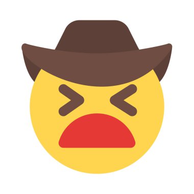 rahatsız kovboy yüz ifadesi şapkalı.