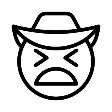 rahatsız kovboy yüz ifadesi şapkalı.