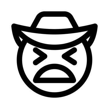 rahatsız kovboy yüz ifadesi şapkalı.