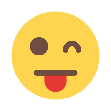 Göz kırpan ifade, yapışkan dil ve bir gözü kapalı.