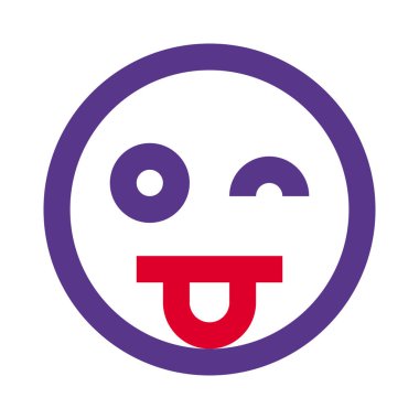 Göz kırpan ifade, yapışkan dil ve bir gözü kapalı.