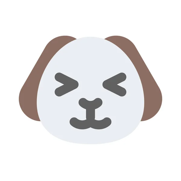 Filhote Cachorro Olhos Sorridentes Emoticon Expressão Facial —  Vetores de Stock