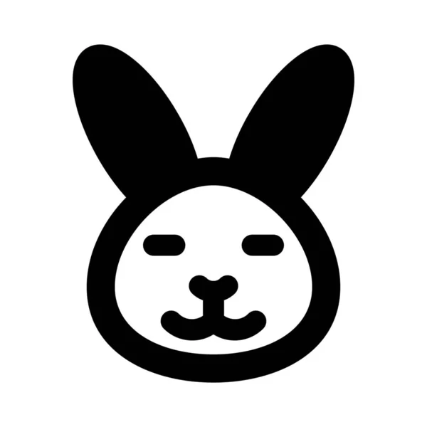 Усміхнений Кролик Закритими Очима Смайлик Ділиться Соціальних Мережах — стоковий вектор