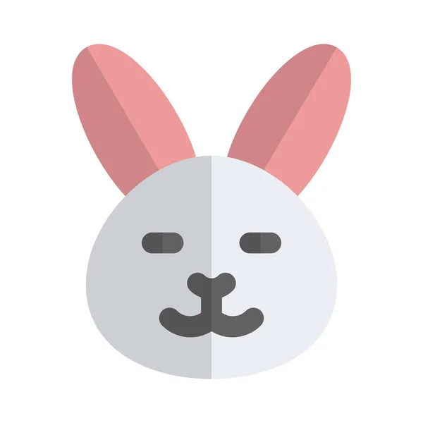 Conejo Sonriente Con Los Ojos Cerrados Emoticono Compartido Las Redes — Vector de stock