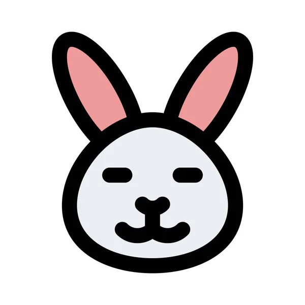 Lächelndes Kaninchen Mit Geschlossenen Augen Emoticon Den Sozialen Medien Geteilt — Stockvektor