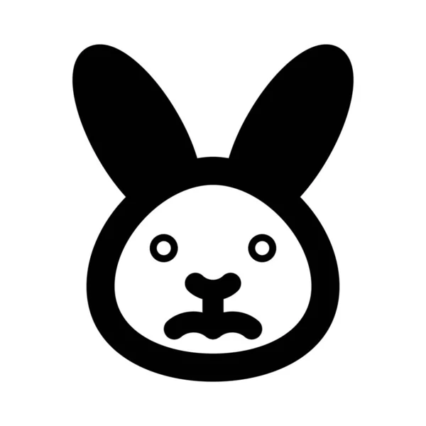 Trauriges Kaninchen Runzelt Die Stirn Bilddarstellung Chat Emoticon — Stockvektor