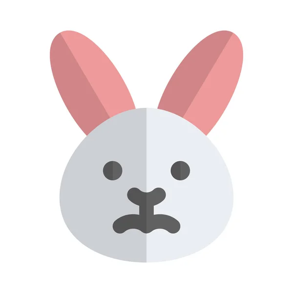 Triste Coniglio Accigliato Rappresentazione Pittorica Chat Emoticon — Vettoriale Stock