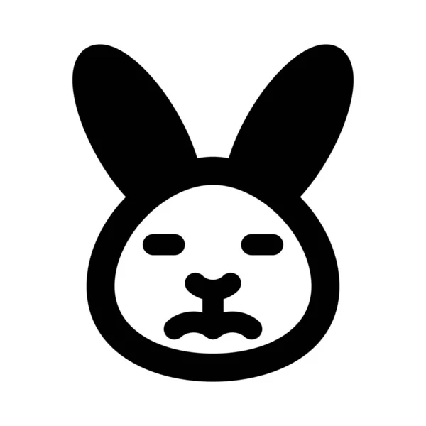 Sad Face Rabbit Eyes Closed Emoji — 图库矢量图片