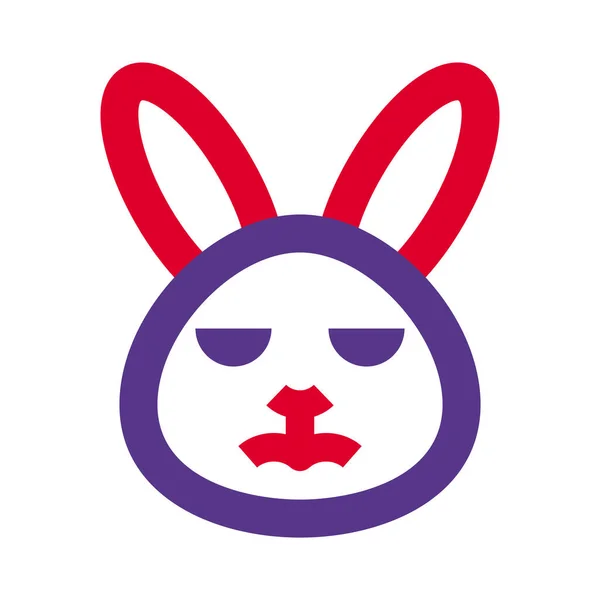 Trauriges Gesicht Bildliche Darstellung Kaninchen Emoji Für Chat — Stockvektor