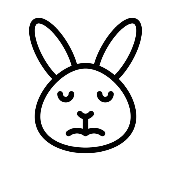 Trauriges Gesicht Bildliche Darstellung Kaninchen Emoji Für Chat — Stockvektor