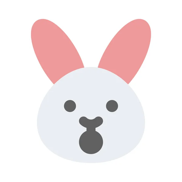 Шоковое Выражение Лица Кролика Смайлик Открытым Ртом — стоковый вектор