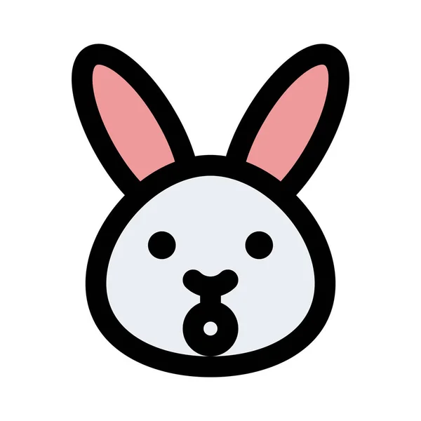 広い口で衝撃的な表情ウサギの絵文字 — ストックベクタ