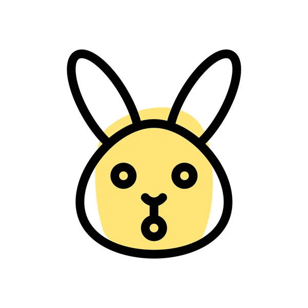 Chockuttryck Kanin Emoticon Med Vidöppen Mun — Stock vektor
