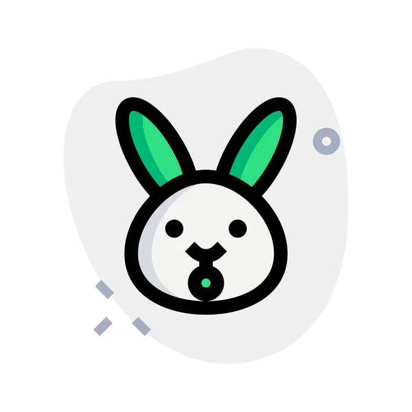 Schockausdruck Kaninchen Emoticon Mit Weit Geöffnetem Maul — Stockvektor