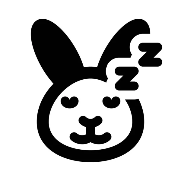 Sleeping Rabbit Emoticon Pictorial Representation Shared Messenger — 스톡 벡터