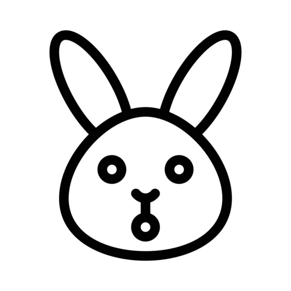 Шоковое Выражение Лица Кролика Смайлик Открытым Ртом — стоковый вектор
