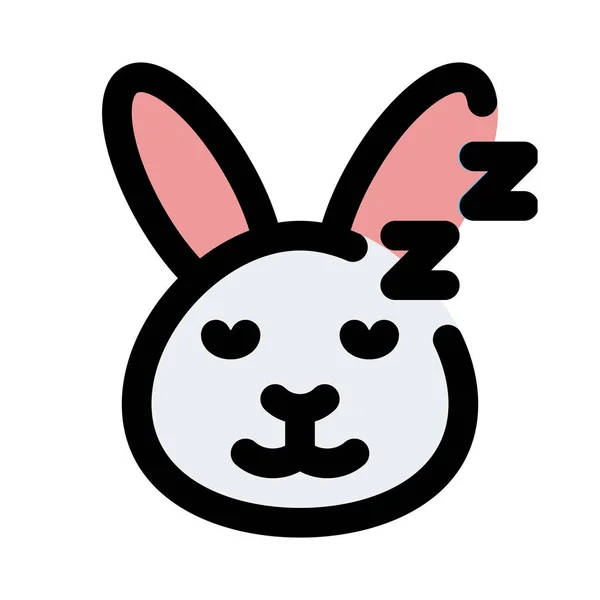 Sleeping Rabbit Emoticon Pictorial Representation Shared Messenger — 스톡 벡터