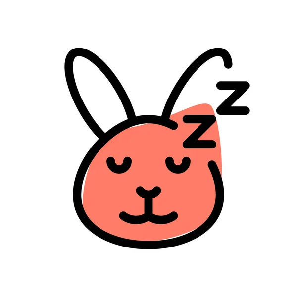 Schlafender Hase Emoticon Bildliche Darstellung Auf Messenger Geteilt — Stockvektor