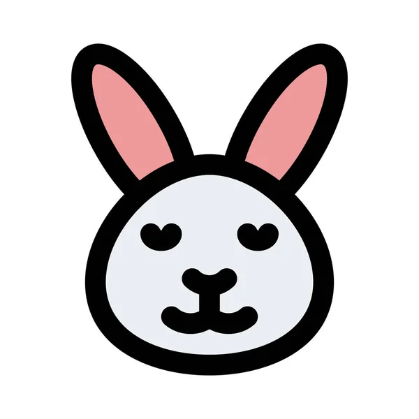 Emoticono Conejo Sonriente Con Ojos Cerrados Representación Pictórica — Vector de stock