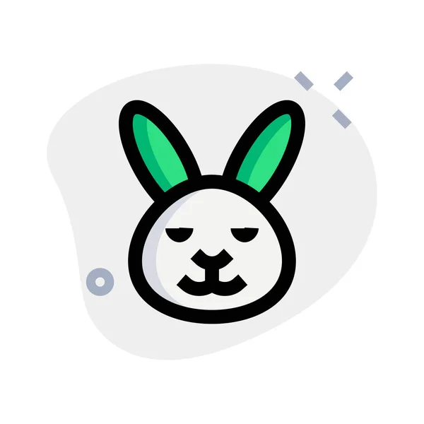 Lächelndes Kaninchen Emoticon Mit Geschlossenen Augen — Stockvektor