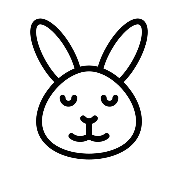 Усміхнений Смайлик Кролика Закритими Очима — стоковий вектор