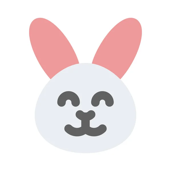 Cara Conejo Sonriente Feliz Con Los Ojos Cerrados Emoji — Vector de stock