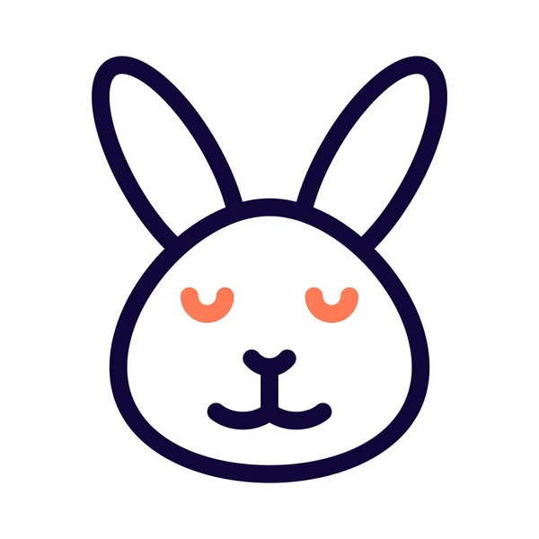 Emoticono Conejo Sonriente Con Ojos Cerrados Representación Pictórica — Vector de stock