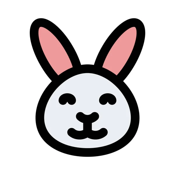 Happy Smiling Rabbit Face Eyes Closed Emoji — ストックベクタ