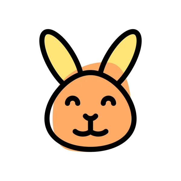 Happy Smiling Rabbit Face Eyes Closed Emoji — ストックベクタ