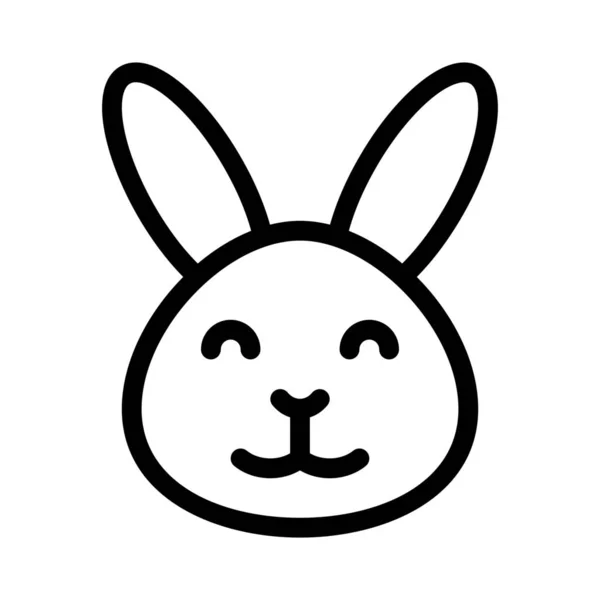 Счастливое Улыбающееся Кроличье Лицо Закрытыми Глазами Смайлик — стоковый вектор