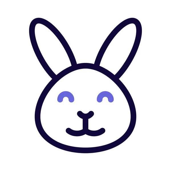 Happy Smiling Rabbit Face Eyes Closed Emoji — ストックベクタ