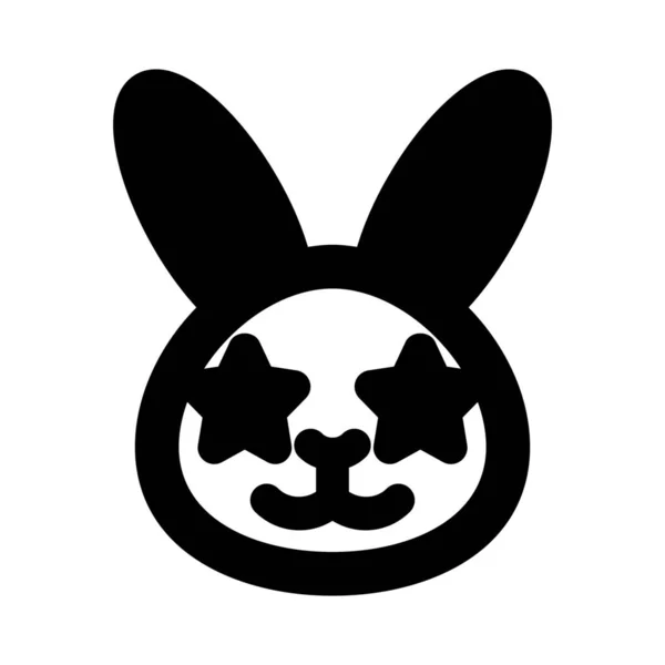 Stern Klebt Augen Von Kaninchen Emoticon — Stockvektor