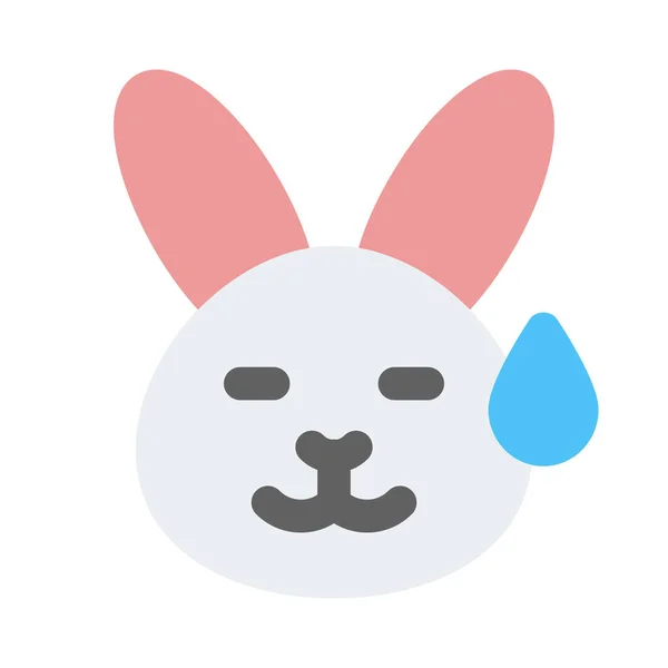 Expresión Facial Conejo Salvaje Con Sudor Frío — Vector de stock