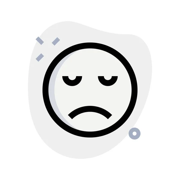 Pictorial Representation Sad Face Emoticon Layout — 스톡 벡터