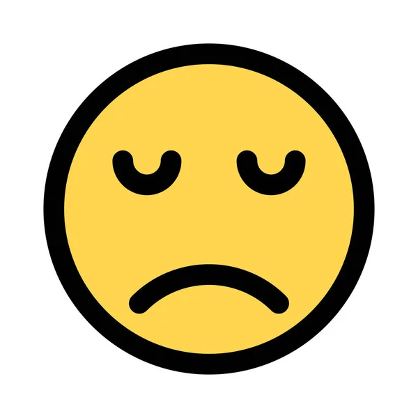 Pictorial Representation Sad Face Emoticon Layout — ストックベクタ