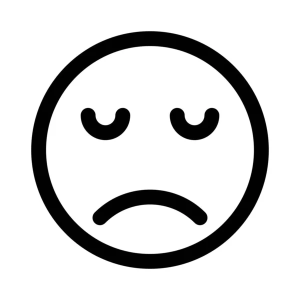 Representación Pictórica Cara Triste Diseño Emoticono — Archivo Imágenes Vectoriales