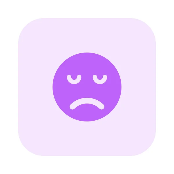 Picturale Weergave Van Droevig Gezicht Emoticon Lay Out — Stockvector