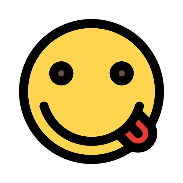 Savoureux Salon Dehors Savourer Expression Faciale Emoji — Image vectorielle