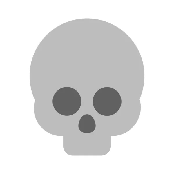 Crâne Squelette Humain Forme Tête Emoji Représentant Mort — Image vectorielle