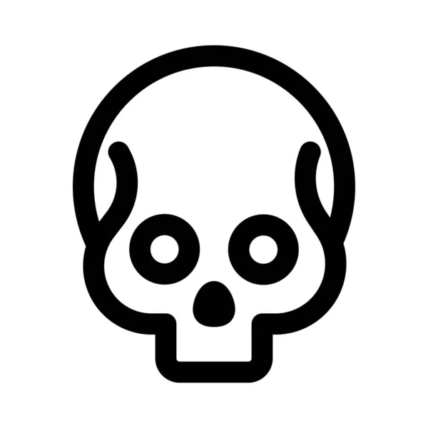 Crânio Esqueleto Humano Emoji Forma Cabeça Representando Mortos — Vetor de Stock