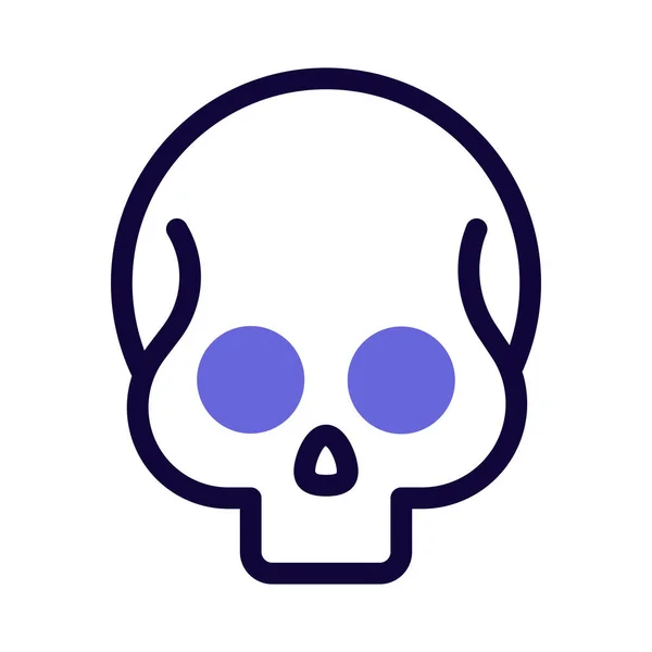 Crâne Squelette Humain Forme Tête Emoji Représentant Mort — Image vectorielle