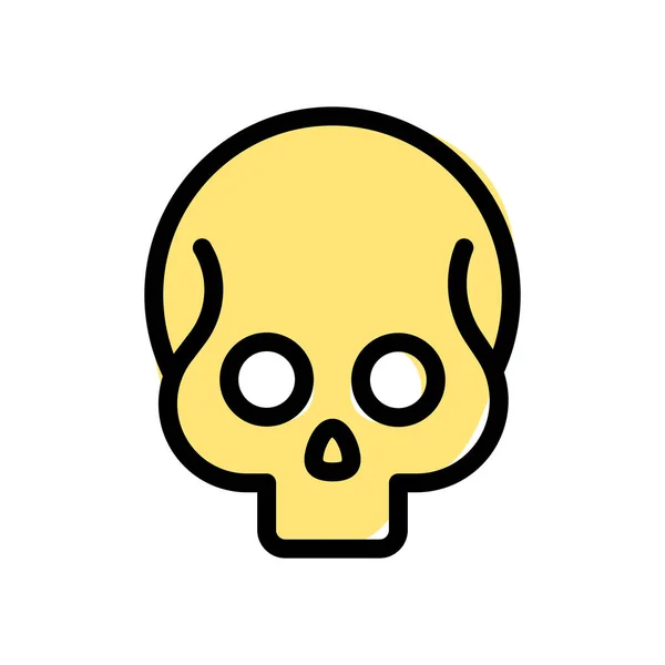 Skull Human Skeleton Head Shape Emoji Representing Dead — Stock Vector