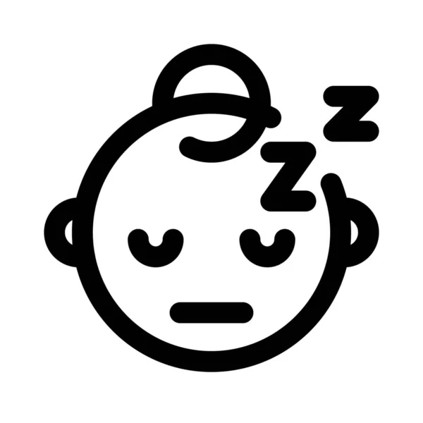 Bebé Dormido Con Alfabetos Emoticono Para Messeger — Archivo Imágenes Vectoriales